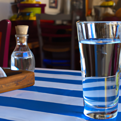 Ouzo im Wasserglas in einer Taverne

